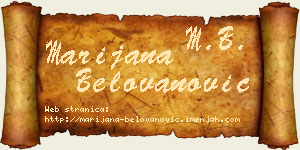 Marijana Belovanović vizit kartica